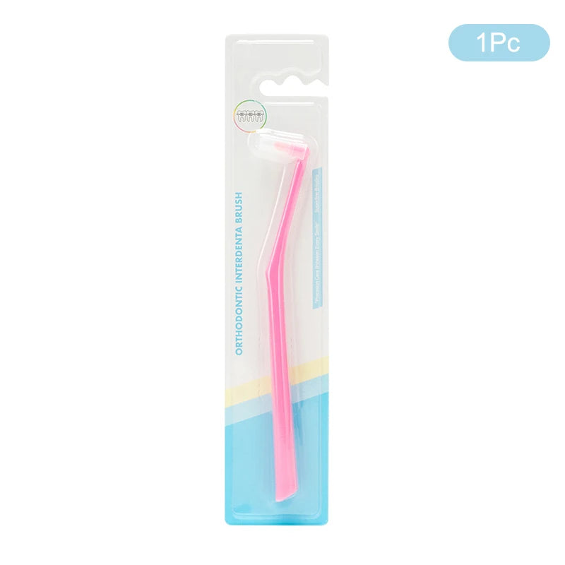 1 3 Interdental Brush Single-beam Soft Teeth Cleaning Toothbrush Oral Qme Pink 1pc