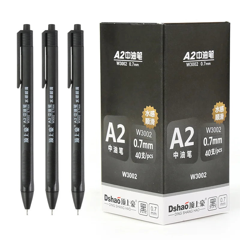 Retractable Ballpoint Pen Basics Black/Blue/Red Ballpoint Pens,Medium Point 0.7mm for Smooth Writing, 10-40 Pack Qme 40 black