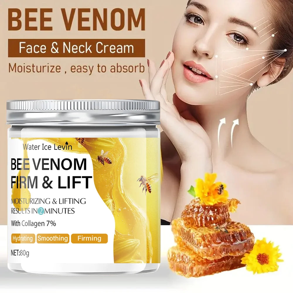 Bee Venom Firming and Lifting Cream - 80g, Absorbs in 2 Minutes, Non-Greasy and Moisturizing, Suitable for All Light Skin Tones, Alcohol-Free Formula, Brightens and Evens Skin Tone Qme
