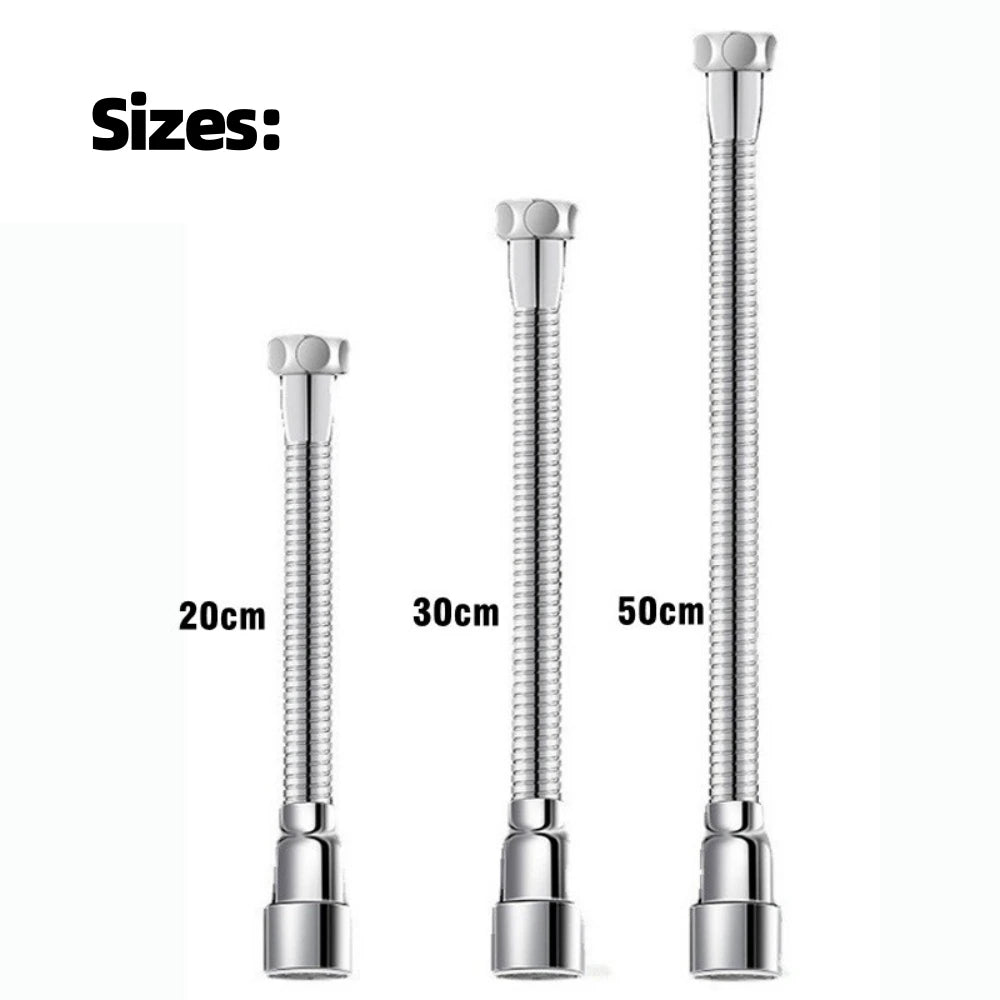 1Pcs Stainless Steel Faucet Extender 360 º All-round Adjustment of Water Level Extension Hose Kitchen Shower Home Accessories Qme