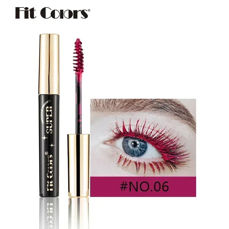 Mascara 14 Colors Thick Curl Waterproof Mascara Non-smudding Stage Makeup Natural Lasting Purple White Red Eyes Makeup Qme 06