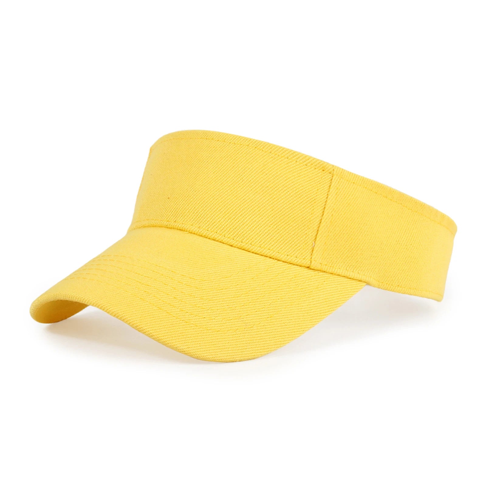 Children's Classic Solid Color Sun Shaded Hat Fashion Empty Top Hiking Running Sports Visor Cap Tennis Baseball Adjustable Caps Qme Yellow One Size