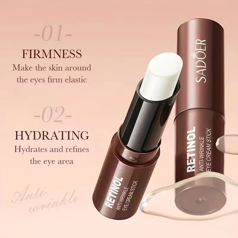 SADOER Retinol Eye Cream Stick Anti Dark Circles Under the Eyes Moisturizing Firming Eyes Cream Eye Skin Care Products Qme