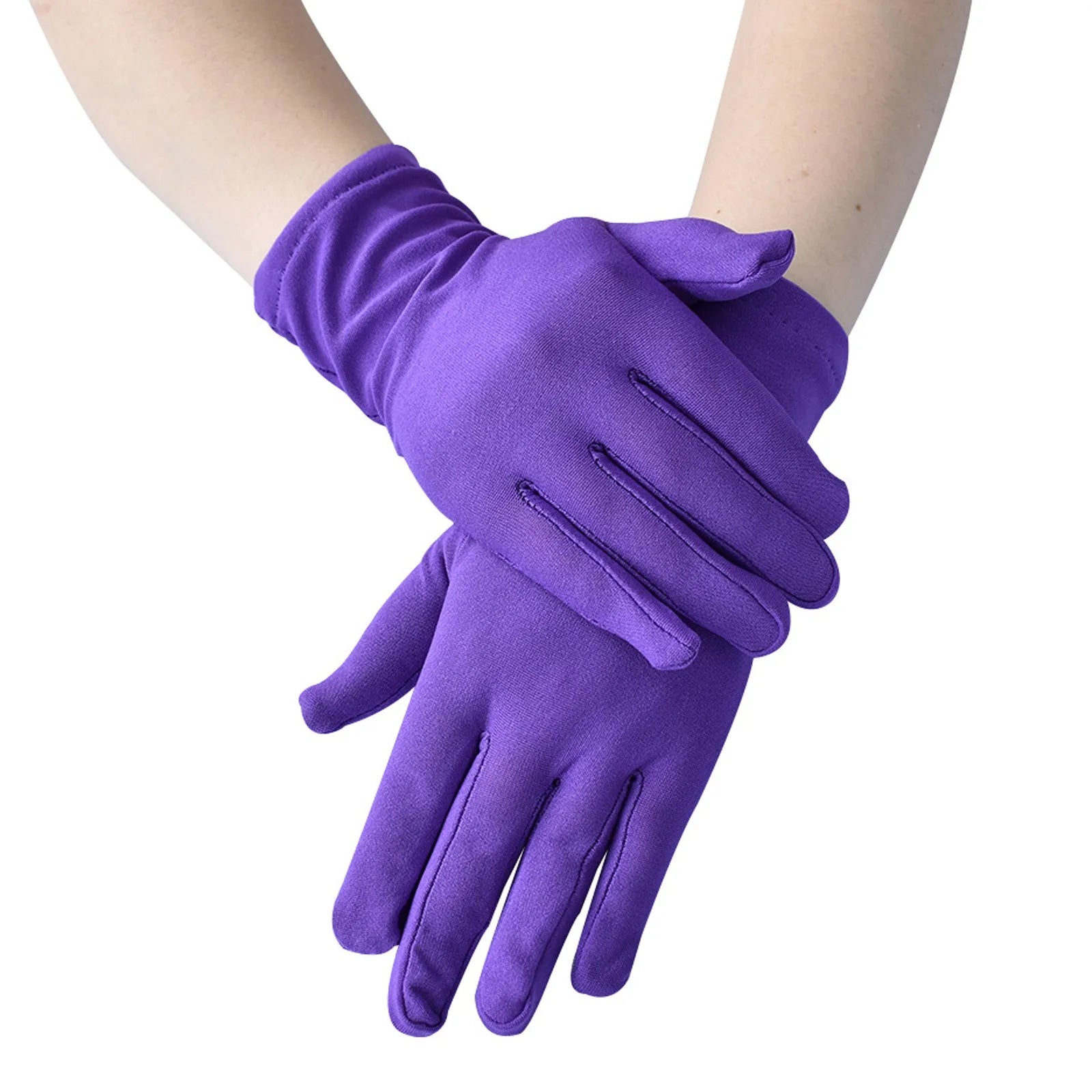 Women and Men Multicolor Stage Performance Masquerade Party Cosplay Opera Accessories Multipropose Etiquette Mittens Qme Purple
