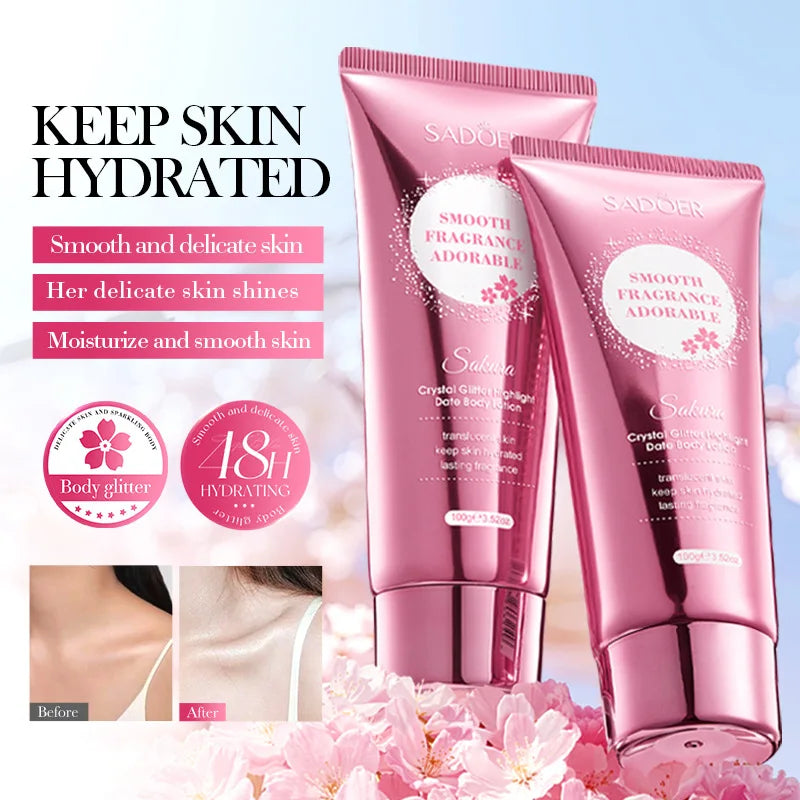 Sakura Skin Whitening Cream Dark Spots Removal Bleach Body Care Lotion Permanently Woman Beauty Moisturizing Korean Cosmetics Qme
