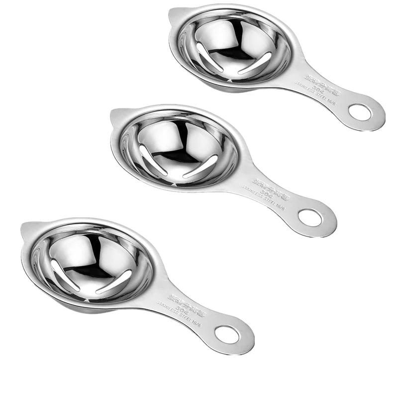 Stainless Steel Egg White Yolk Separator Tool Baking Accessories Kitchen Tool Egg Divider Baking Cooking Hand Egg Gadget Qme 3PCS