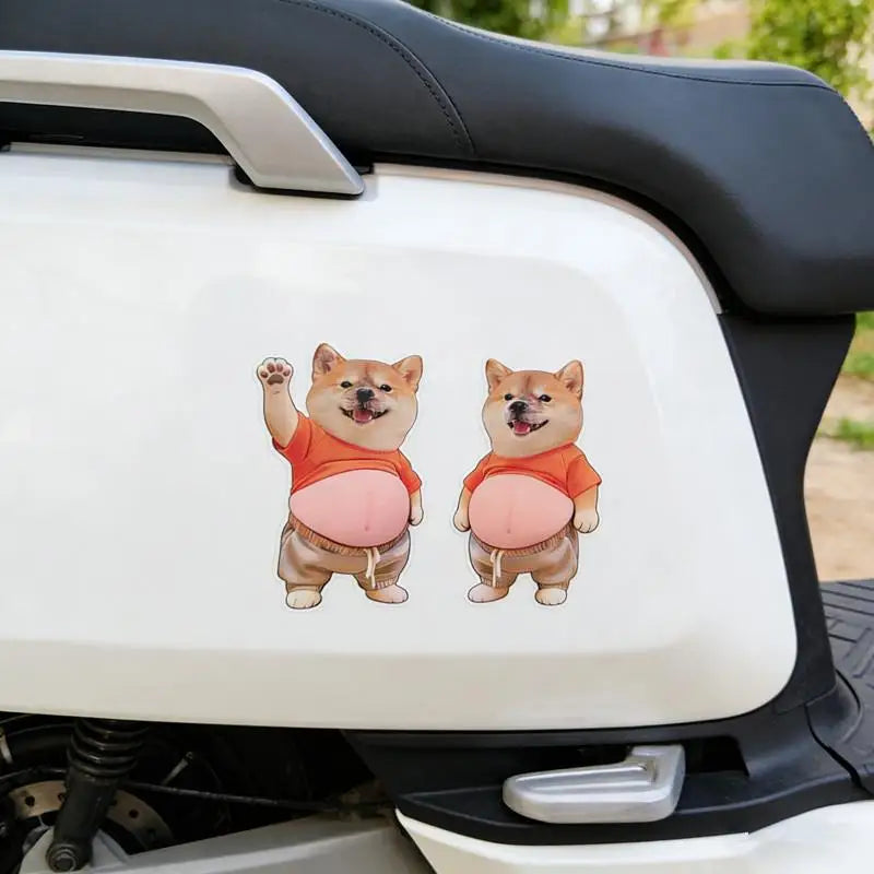 3D Cute Kawaii Dog Belly Sticker Silicone Soft Kitten Orange Outfit Qme