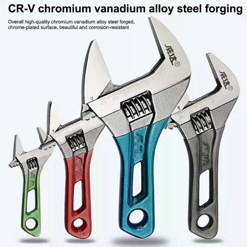 4/5/6/8 Inch Short Handle Adjustable Wrench Portable Mini Large Opening Monkey Spanner Household Wrench Tools Qme