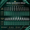 Nailpop Curved Square Nail Dual Forms Sandwich 15 Shapes Clear Molds Qme Medium Oval120 pcs