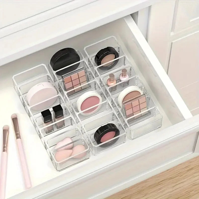 Space Makeup Organizer Box for Storing Eyeshadows, Lipsticks, Bronzer, etc., Perfect for Vanity Qme