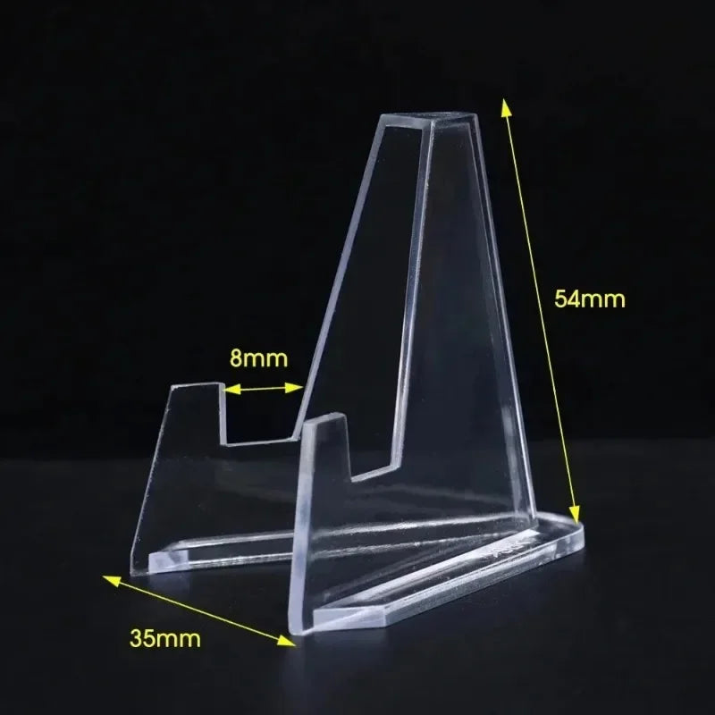 Wholesale Acrylic Coin Display Stand Holders Small Easel Rack Card Commemorative Challenge Coin Capsule Holder Support Qme