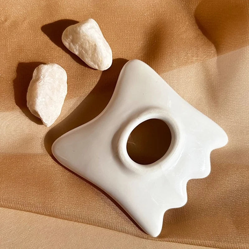Ceramic Facial Scraping Tool Gua Sha Board Anti Aging Skin Care Qme