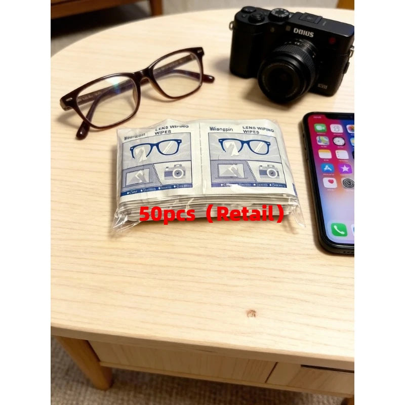 Anti-fog Glasses Cleaning Cloth, Removes Dust/Oil Mist, Long-lasting Anti-fog Without Blurring, Streak-free After Wiping Qme 50pcs