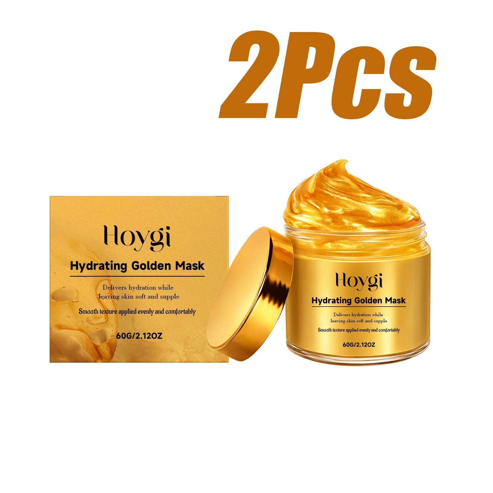 Hydrating Golden Mask Collagen Gold Peel Off Facial Mask Moisturizing Firming Reduces Wrinkles Removes Blackheads Dirt & Oils Qme 2 x 60g Boxed
