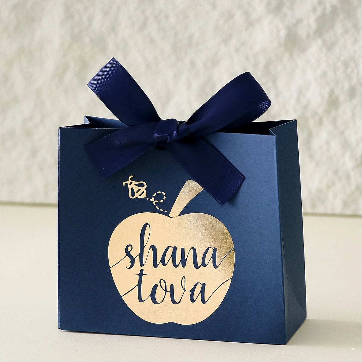 10 Square Paper Boxes for Jewish New Year Gifts and Candy, with Gold-Stamped Apple and Honey Jar Line Patterns on the Surface. Can Be Used to Store Candies and Small Souvenirs, Suitable for Jewish New Year Family Gatherings, Qme Dpg-Blue-10Pcs 11.5X10X4.5Cm