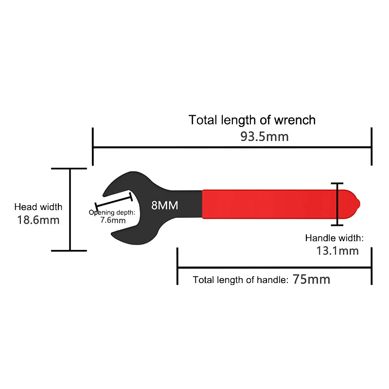 7mm-31mm Metric Single Open End Wrench Offset Angle U-Shaped Spanner Flat Head Blackening For Auto Repair Qme A1
