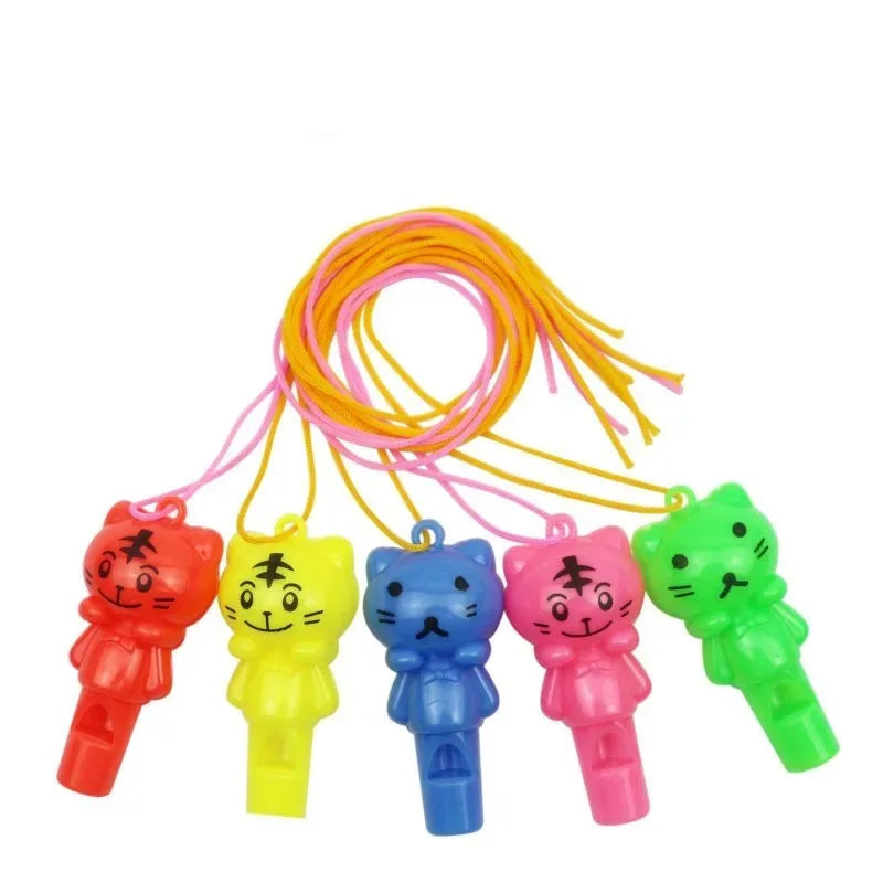 10PCS Random style Cute Animal Cat Plastic Whistle Referee Sport Cheerleading Toys And Kids Children Birthday Party Favors Gifts Qme