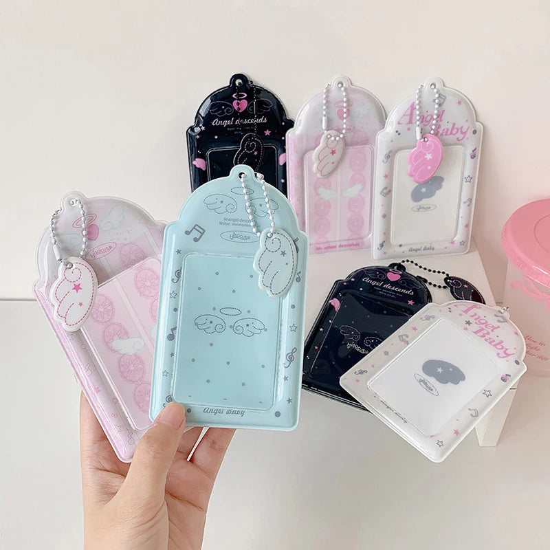 Sweet Angel Wings Card Cover Display Pendant Photocard Holder Small Qme