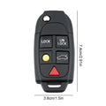 Car Remote Key Shell Replacement 5 Buttons Flip Folding Key Fob Case Black for Volvo S60 S80 V70 XC70 XC90 Qme black