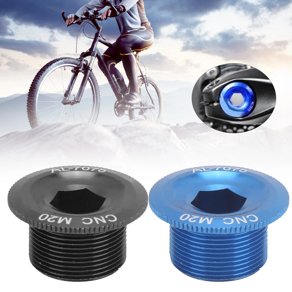 Mountain Bike Crank Arm Fixing Bolts Aluminum Alloy Crankset Screw Cover Crank Arm Fixing Bolts Bike Crank Arm Bolts Qme