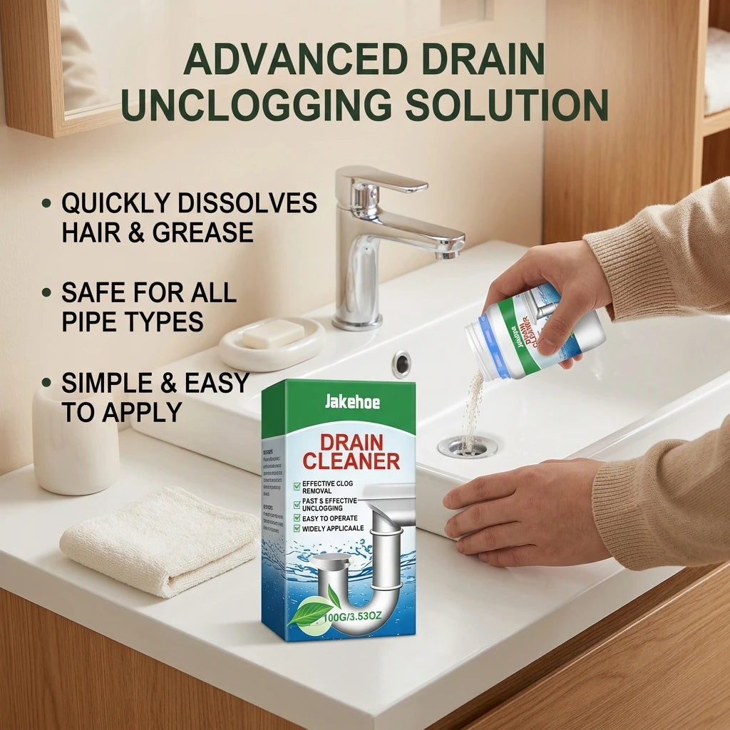 Drain Cleaning Powder Dissolves Food Grease Residue Remove Blockage Eliminate Odors Fast-Acting Multipurpose Sink Dredge Agent Qme