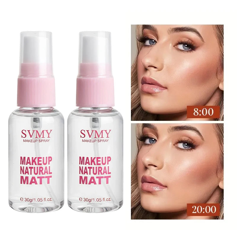 1 Star Flash Quicksand Makeup Setting Spray Long-lasting Fixer Matte& Qme 2pcs