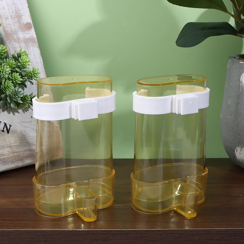 2 Parrot Canary Parakeet Cage Food Drinking Feeding Supplies Plastic Qme YL 4PCS