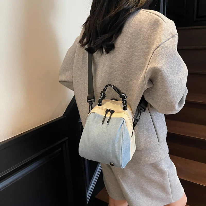 Mini Crossbody Block Shoulder Bag Shell Multi-compartment Contrast Qme