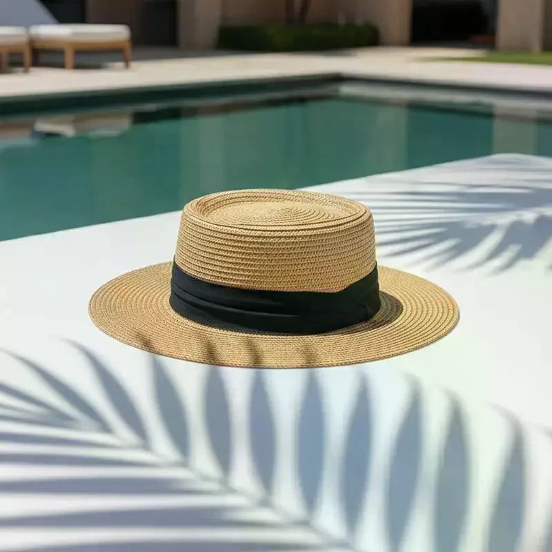 High-quality Wide-brimmed Panama Straw Hat Beach Trips Summer Sun Qme