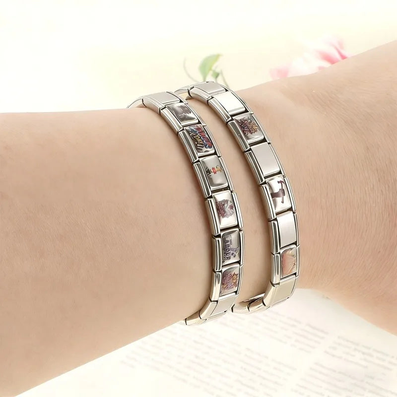 DIY Labour Day Series Italian Charm Bracelet Hammer Axe Pattern Bead Fit 9mm Stainless Steel Italian Charm Bracelet Jewelry Gift Qme