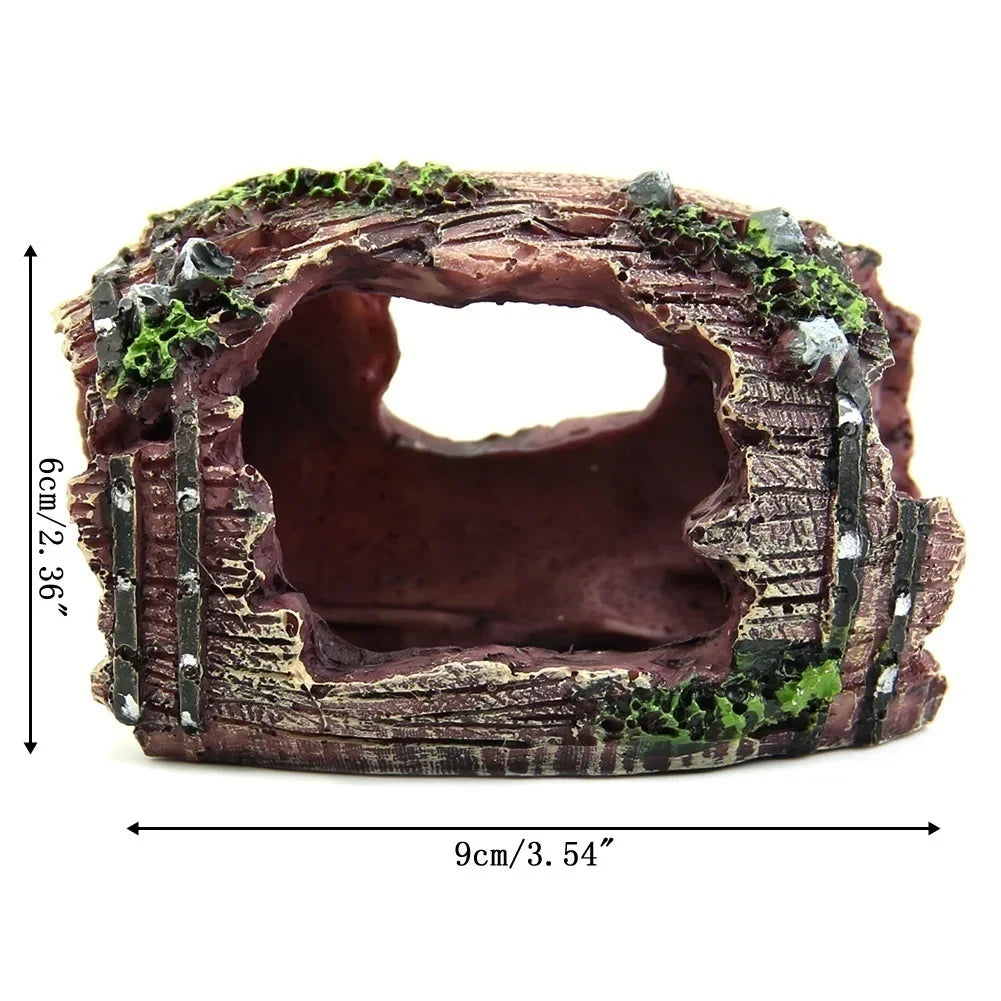 Aquarium Landscape Decoration Supplies Reptile Hiding Cave Simulation Qme A