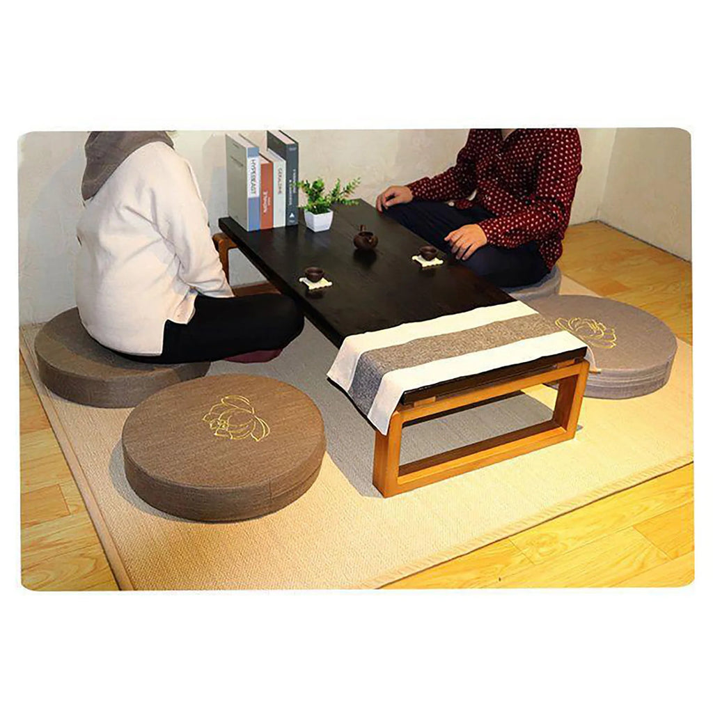 40×6cm Meditation Cushion Hard Foam Cotton Linen Detachable Washable Comfortable Floor Pillow for Balcony Living Room Tatami Qme