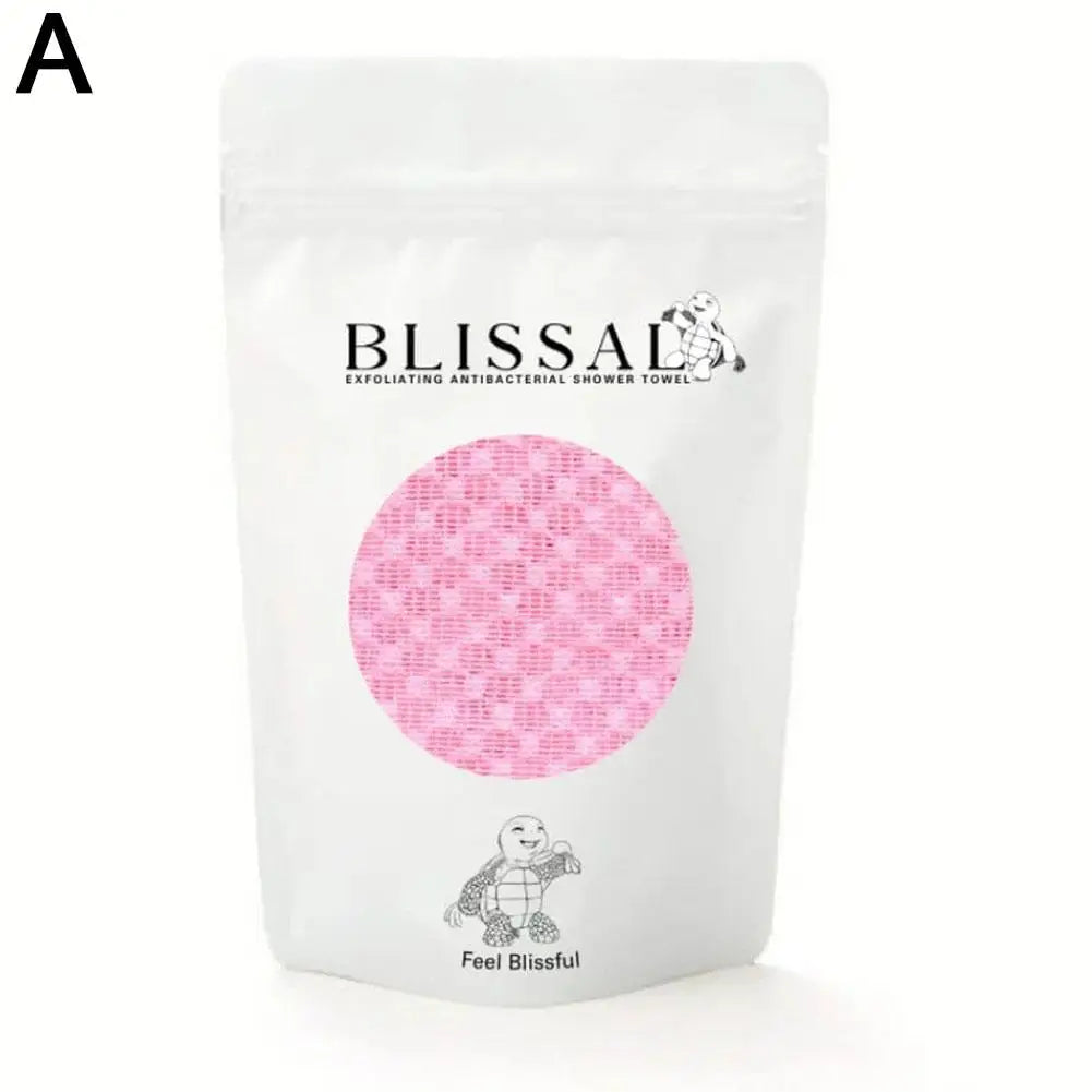 Back Scrubbing Towel Dual Sided Durable Exfoliating Body Towel Back Strap Unisex Detox Mud Back Scrub Extended Bathing Towel Qme Pink