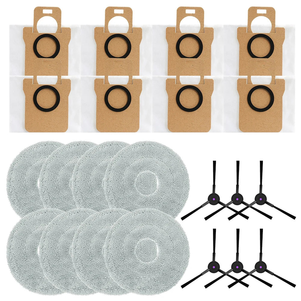 For JONR For P20 PRO Vacuum Accessories Parts：Mop Cloth Dust Bag Side Brush Cleaning Accessories Set Qme B