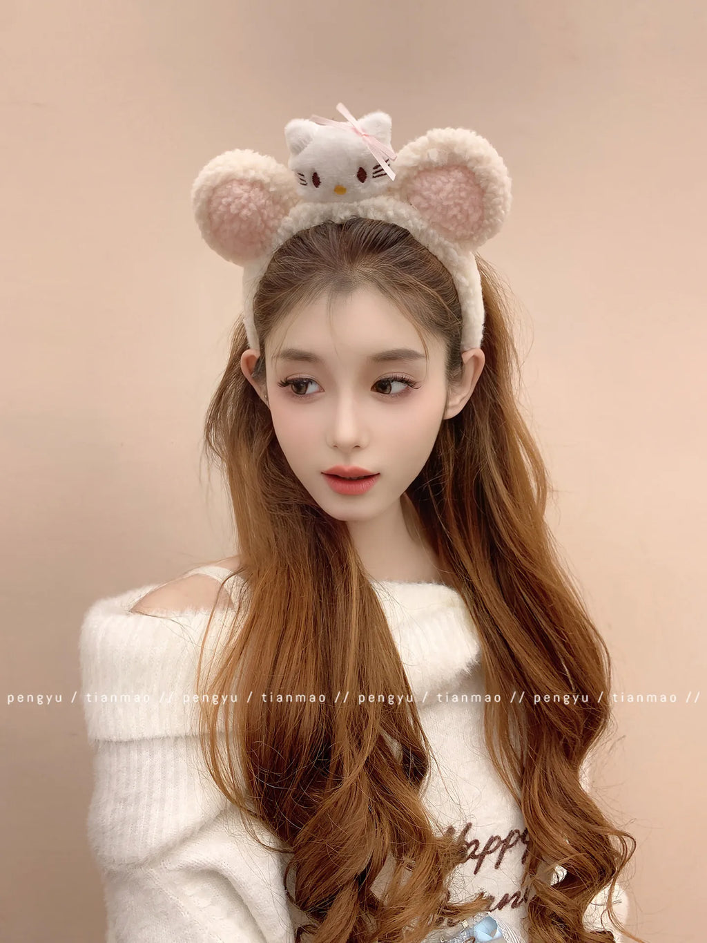 Hello Kitty Sweet Cartoon Headband Cute Bow Versatile Hair Accessory Qme 2