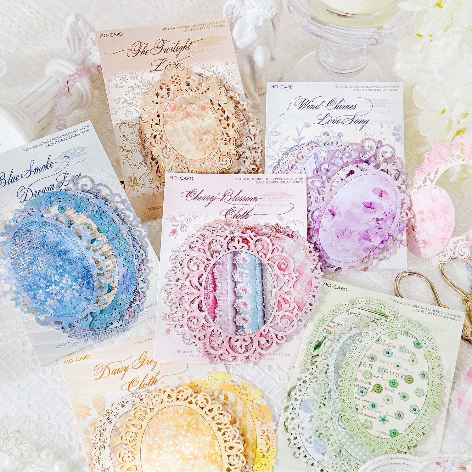 10 pcs Large size Hollow lace material paper DIY Scrapbooking Diary Album Creativity handmade Decorative Junk Journal Supplies Qme