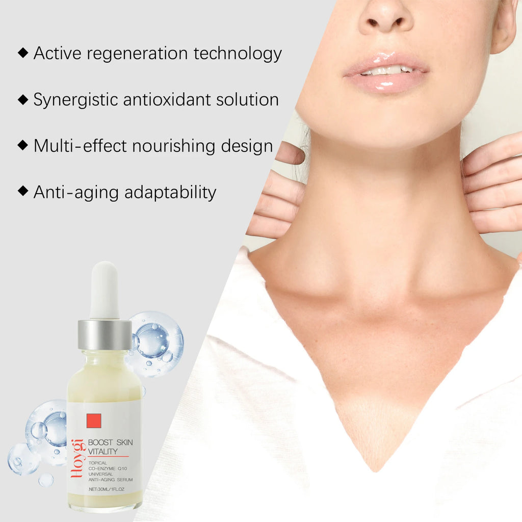 Face & Neck Firming Serum Deep Nourish Fade Fine Lines Lifting Tighten Skin Topical Co-Enzyme Q10 Universal Anti-Aging Serum Qme