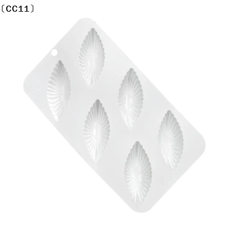 6 Cells 3D Shell Design Pudding Mousse Cake Moulds Madeleine Dessert Qme