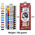 12 Colors Paint Acrylic Watercolor Glass Painting Pigment Waterproof Qme Glass