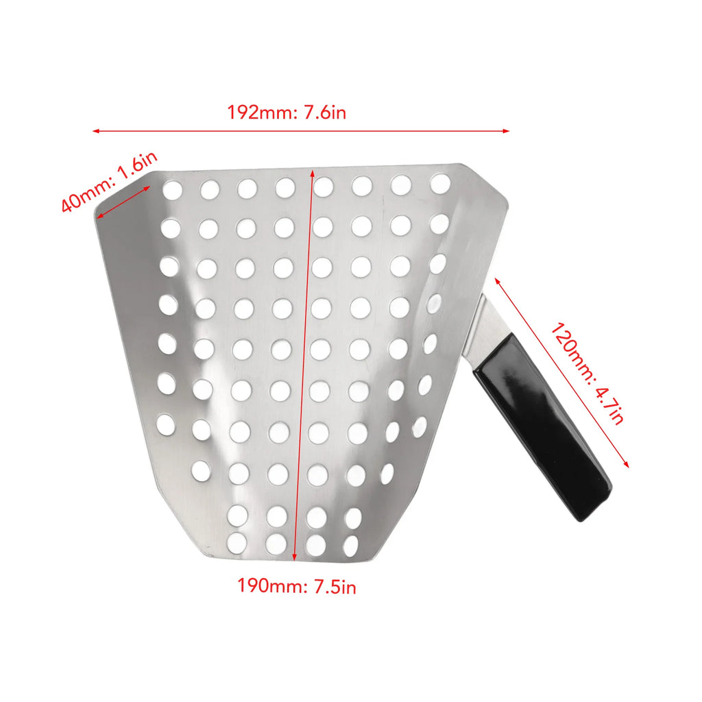 Stainless Steel Chip Scoop Food French Fries Popcorn Shovel Fry Scoop Bagger Single Handle for Kitchen Theater Shop Supplies Qme