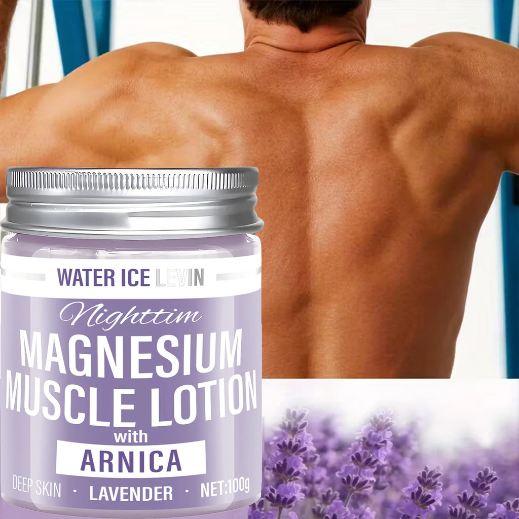 Magnesium Muscle Lotion with Hyaluronic Acid & Lavender for Deep Hydration & Soothing Relief, Lightweight & Fast-Absorbing. Qme