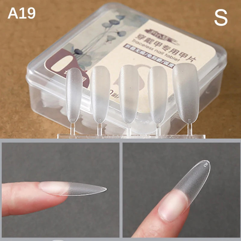 Box False Nails Press Coffin Artificial Clear Fake Nail Tips Qme A19