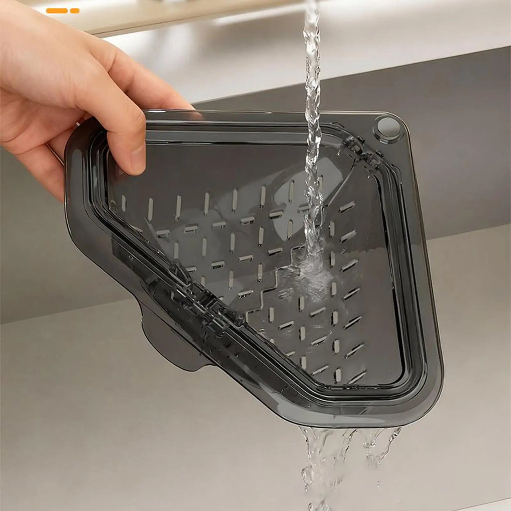 Sink Food Catcher Basket Magnetic Suction Drainage Triangle Drying Kitchen Sink Drain Strainer Corner Basket for Scrap Fruits Qme