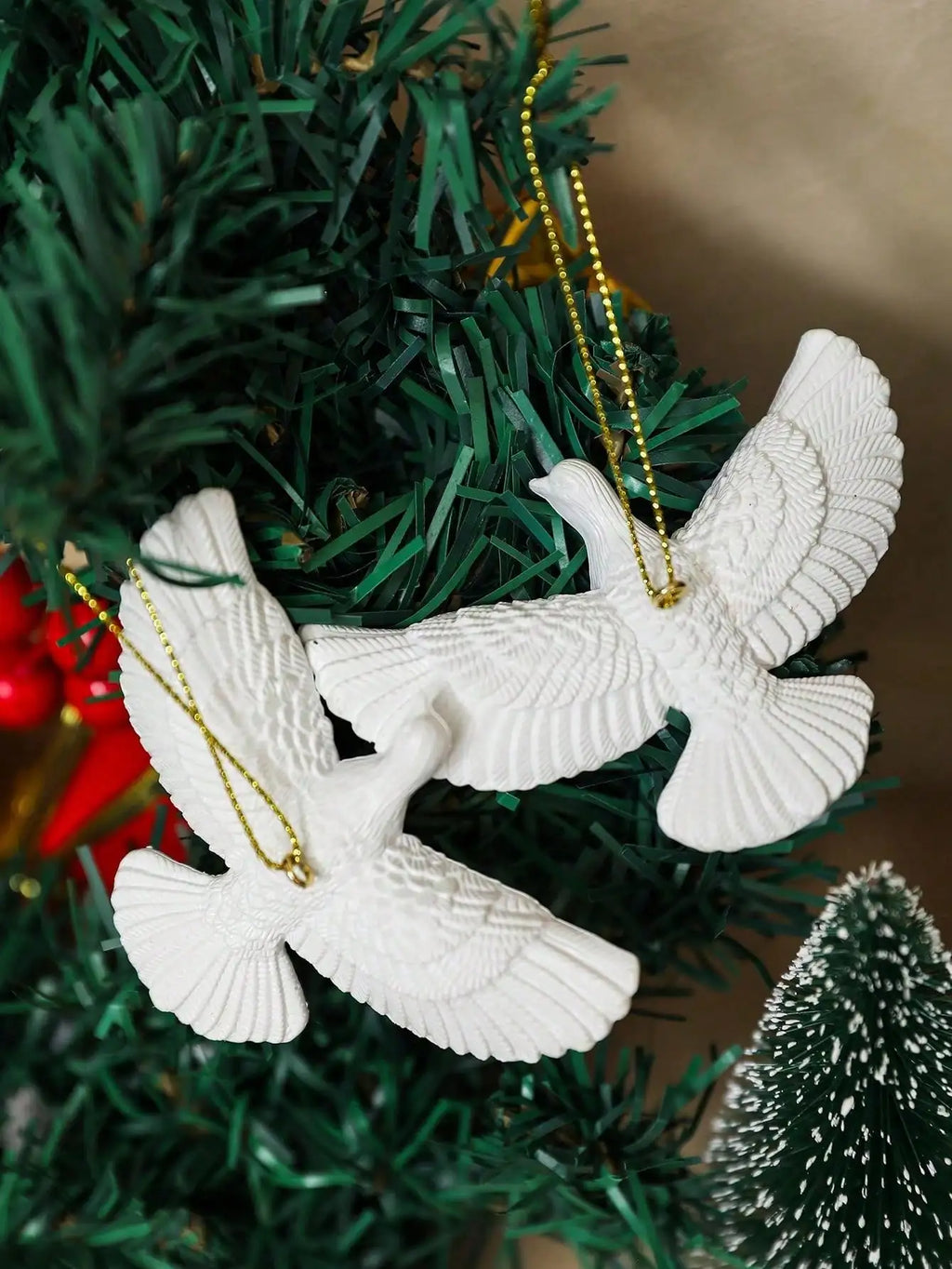 Decoration Double Pigeon Statue Pendant Creative Home Festival Resin Qme