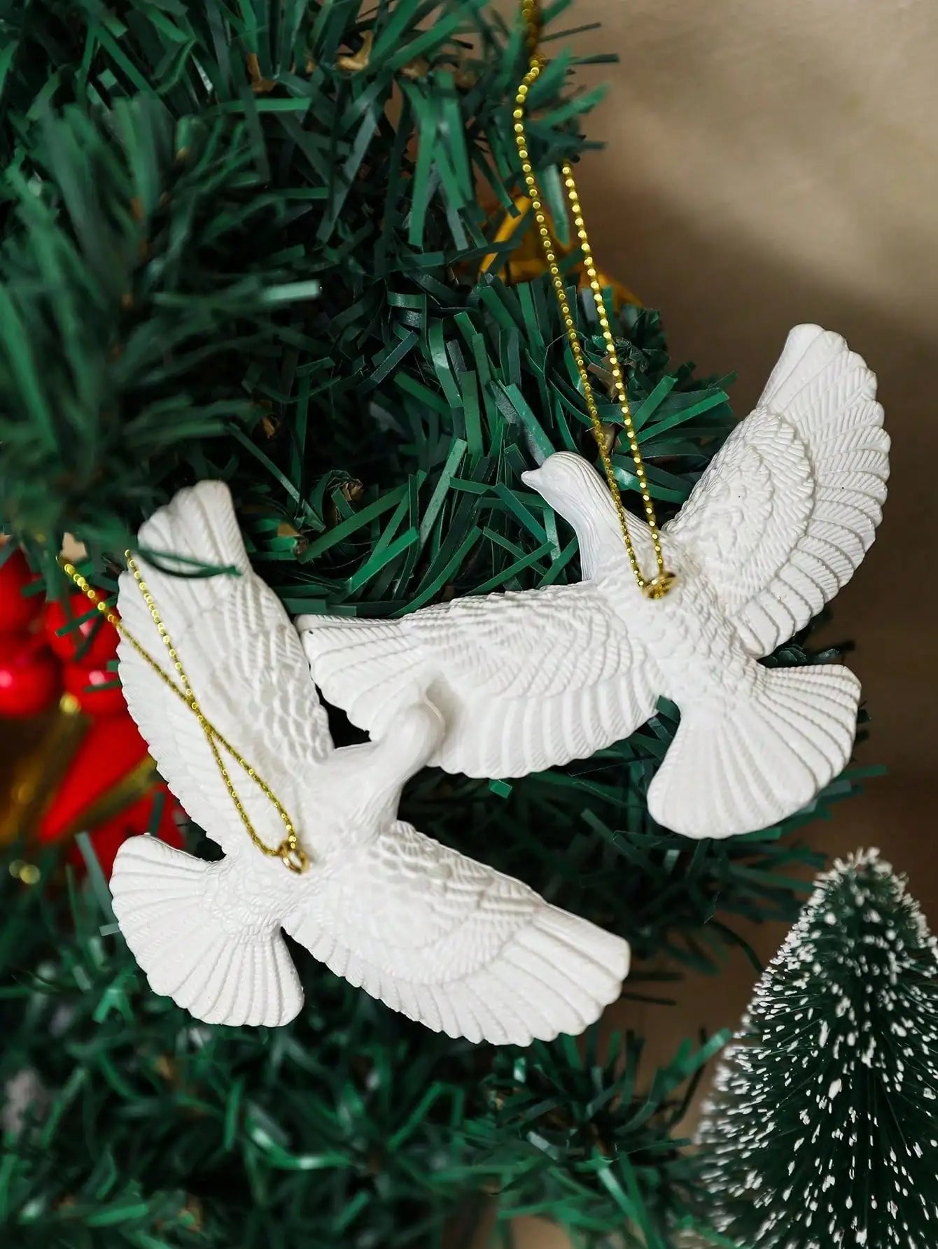 Decoration Double Pigeon Statue Pendant Creative Home Festival Resin Qme