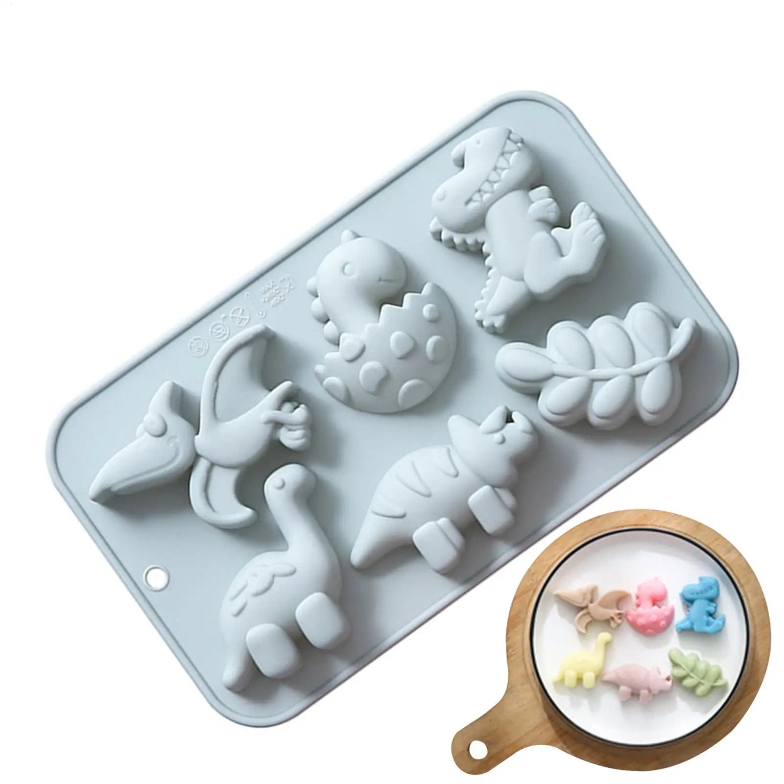 Dinosaur Jello Mold 6 Cavity Different Dinosaur Silicone Molds Silicone Kawaii Animal Dino Mold For Kids Cute Dinosaur Molds Qme