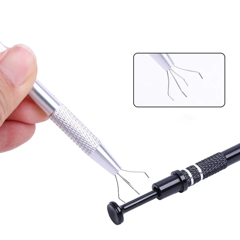 1Pc Four-claw Bead Holder Pickup Tool Diamond Jewel Tip Holder Tweezers Catcher Body Perforation Sprinkler Pen Tool Qme