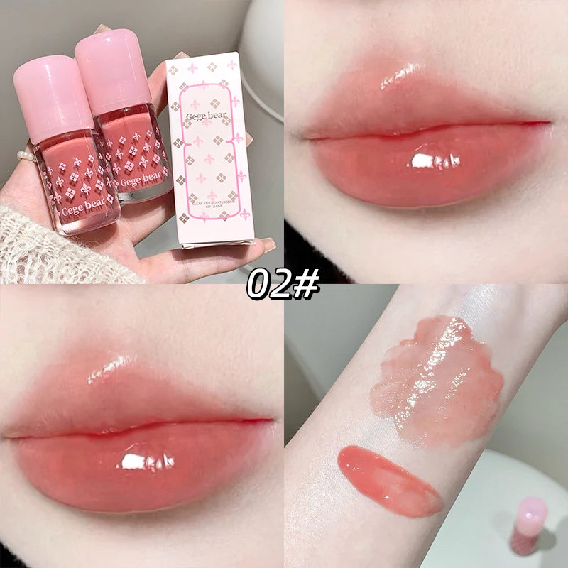 Gege Bear Pure Lip Gloss Moisturizing Watery Mirror Clear Lipstick Qme GX1336-2