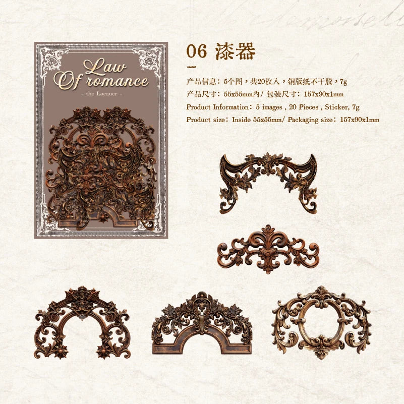 20 pcs/pack Hollow out border Stickers Handbook material paper Set for Decorative Diary Album Scrapbooking Supplies Stationery Qme F