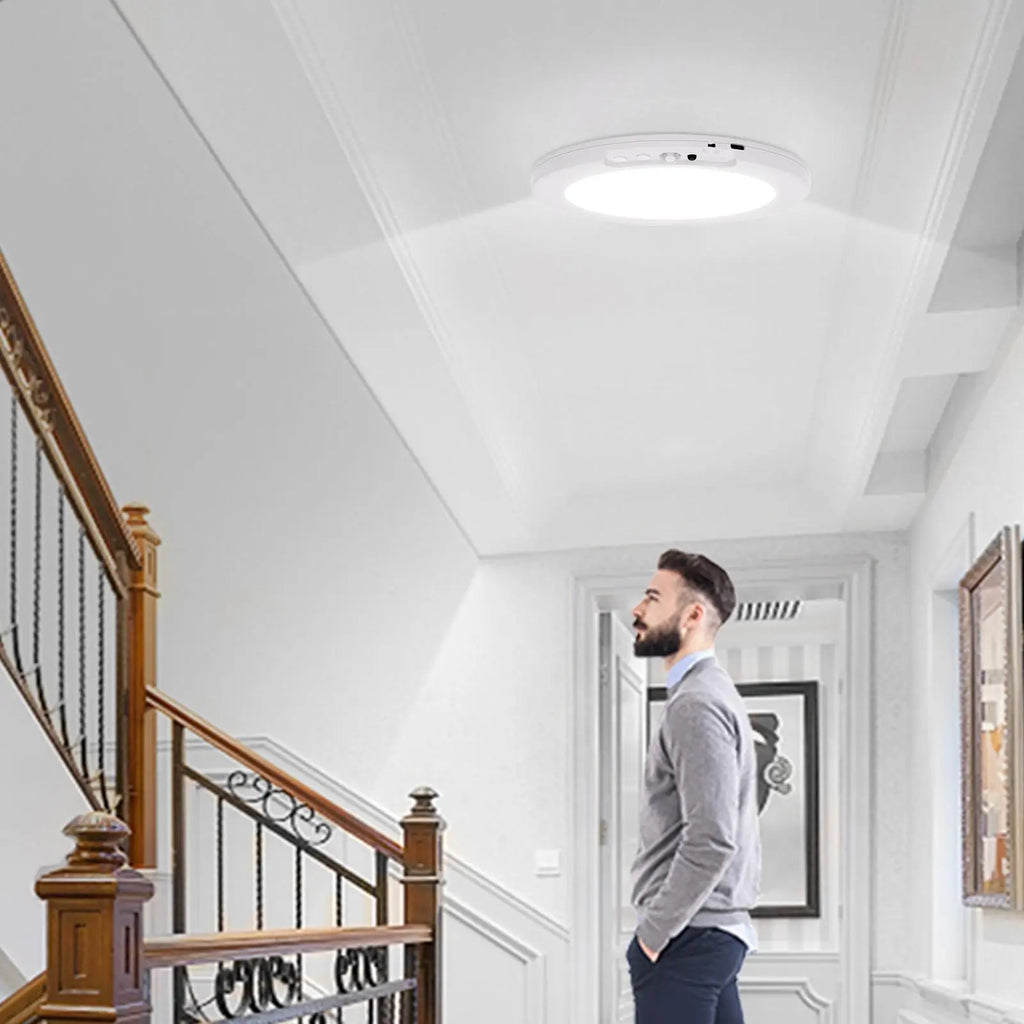 Motion Sensor Closet Light Magnetic 3-Color Battery Operated Ceiling Qme